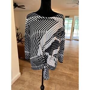 Rafaella blue and white blouse size L